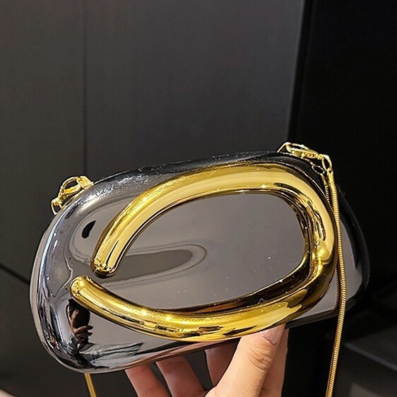 Trendy European and American Women's Evening Bag New Luxury Handbag 2025 Single Shoulder Crossbody Handbag Popular Hard Case Cross-Border