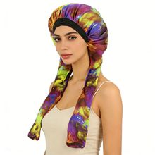 厂家现货裤筒帽印花长筒脏辫帽欧美中东女士护理美发帽子希音热销