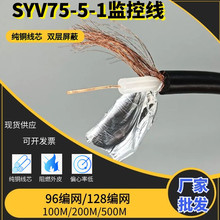 闭路视频监控线SYV75-5-1纯铜同轴电缆摄像机线高清BNC连接安防线