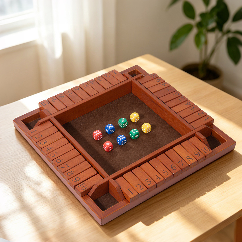 Juego de doble cara digital de cuatro lados Flip juego de ajedrez para niños Juego de mesa entre padres e hijos bar fiesta bebiendo vino haciendo juguete de madera