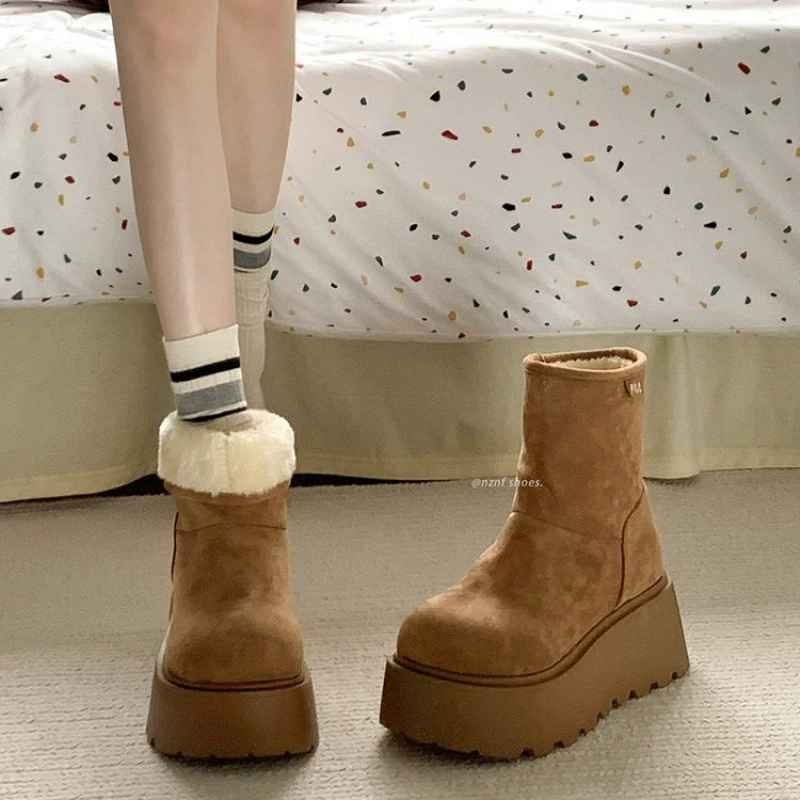 High warm winter boots platform, non-slip shoes