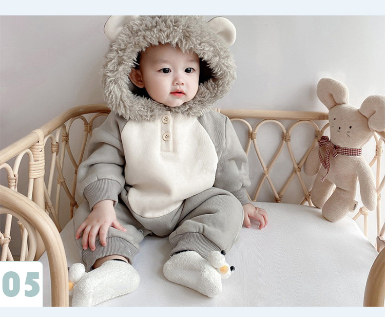 Casual Lion Cotton Baby Rompers display picture 2