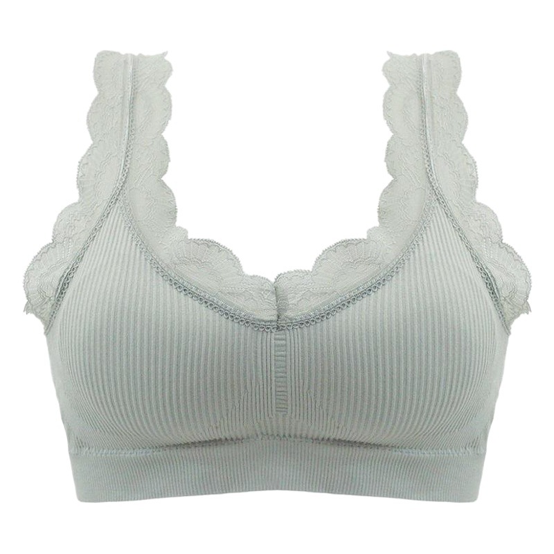 Encaje envuelto en el pecho sexy ropa interior mujeres con almohadilla en el pecho anti-exposición belleza tubo trasero superior sujetador inalámbrico camisola mujeres