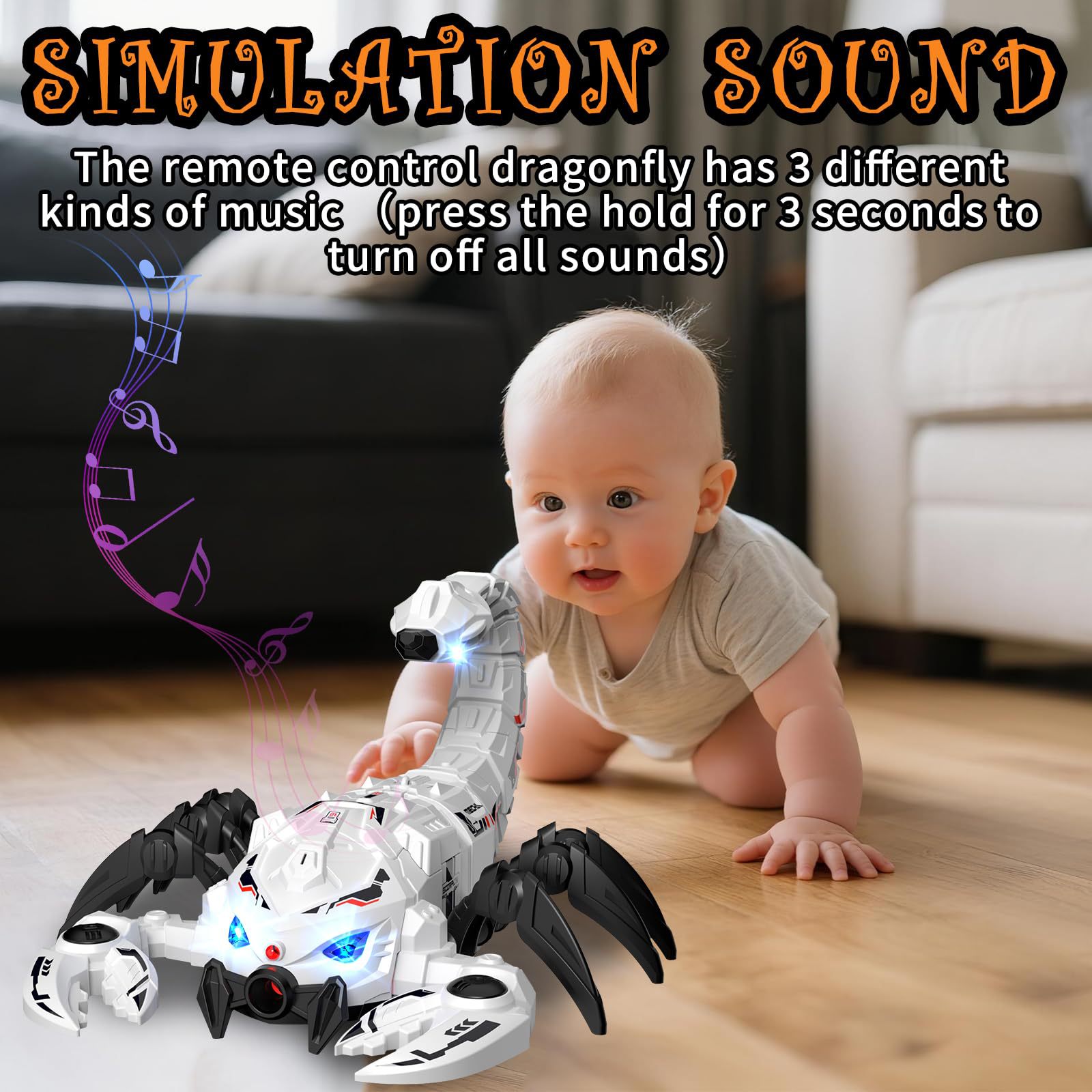 Amazon explosión de juguetes de escorpión mecánico de control remoto para niños, juguetes de escorpión para niños, animales de simulación eléctrica de Xyin