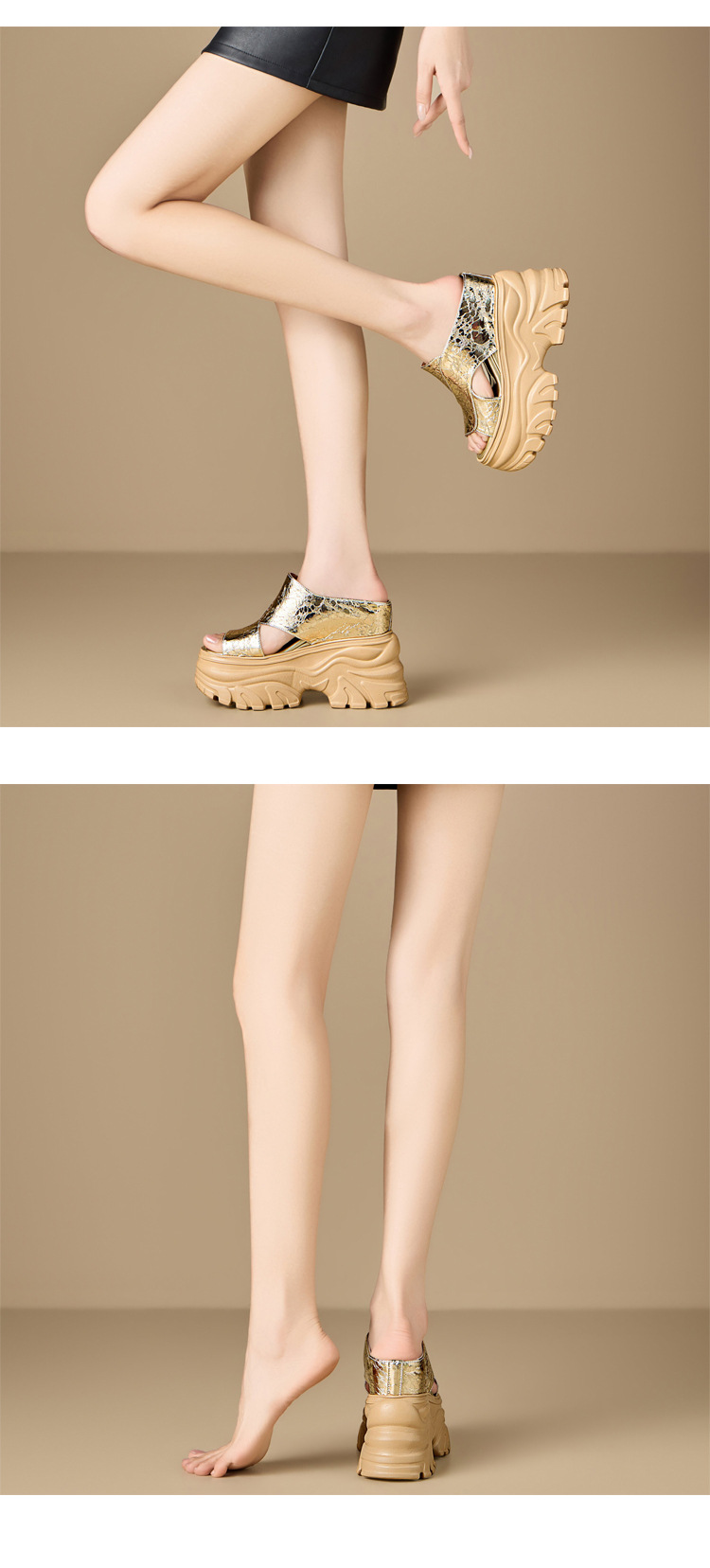 Sandal cao gót nữ hở mũi đế dày gót 12 cm — màu đen chi tiết 4