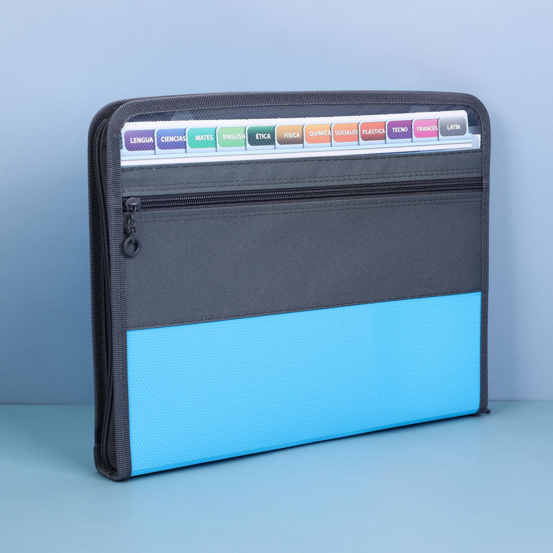 Bolso de órgano transfronterizo a4 carpeta doble cremallera 13 capas de papel de prueba de estudiante de gran capacidad bolsa de almacenamiento bolsa de documentos de oficina image 13