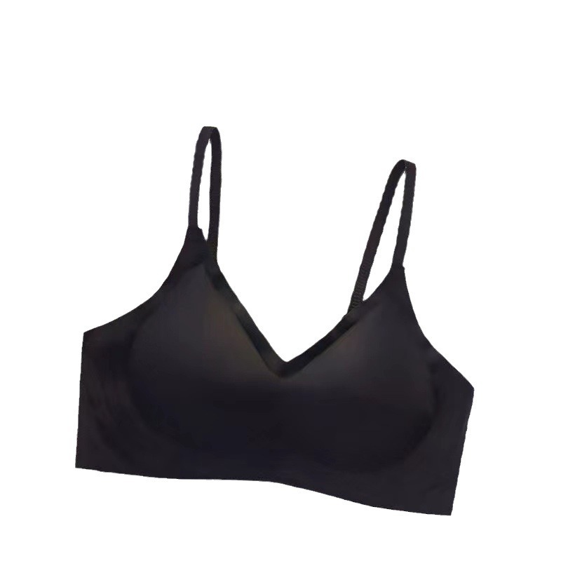 Ropa interior sin costuras Sujetador deportivo de pecho ajustable de verano Delgado push-up de látex inalámbrico para mujer