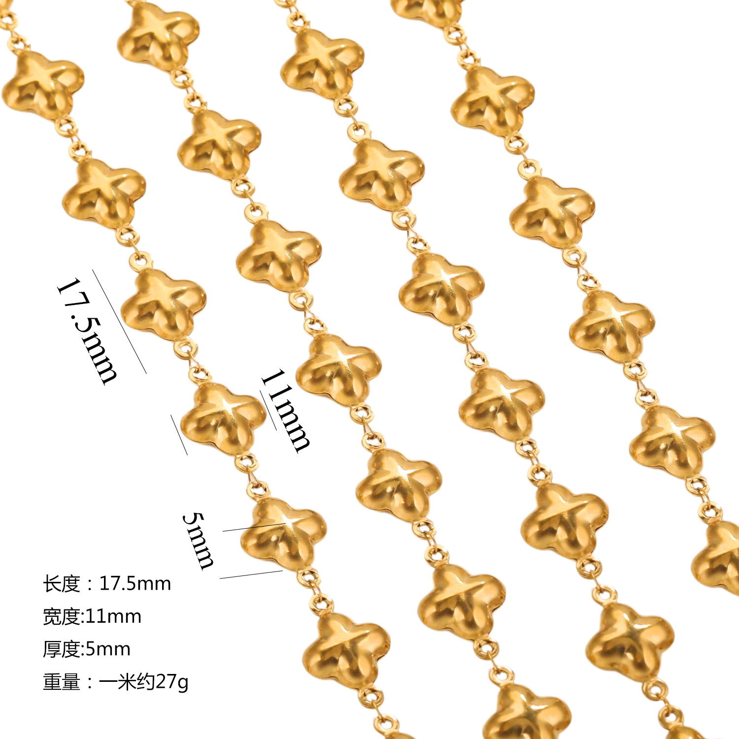 Hip-hop cadena hecha a mano de acero inoxidable hueco mar gotas cruz cadena DIY accesorios joyería al por mayor