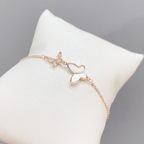 Korean Dongdaemun Shell Butterfly Bracelet Korean Version Women's Bracelet Electroplated Gold Jewelry Couple Best Friend Gift Accessory