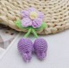 New cherry puff flower wool hook weaving clothing accessories accessories earrings earrings earrings