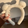 Rabbit fur double ball white