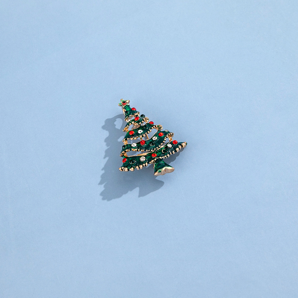 Moda creativa rbol de Navidad broche personalidad Retro completo diamante ramillete da de Navidad brochepicture1