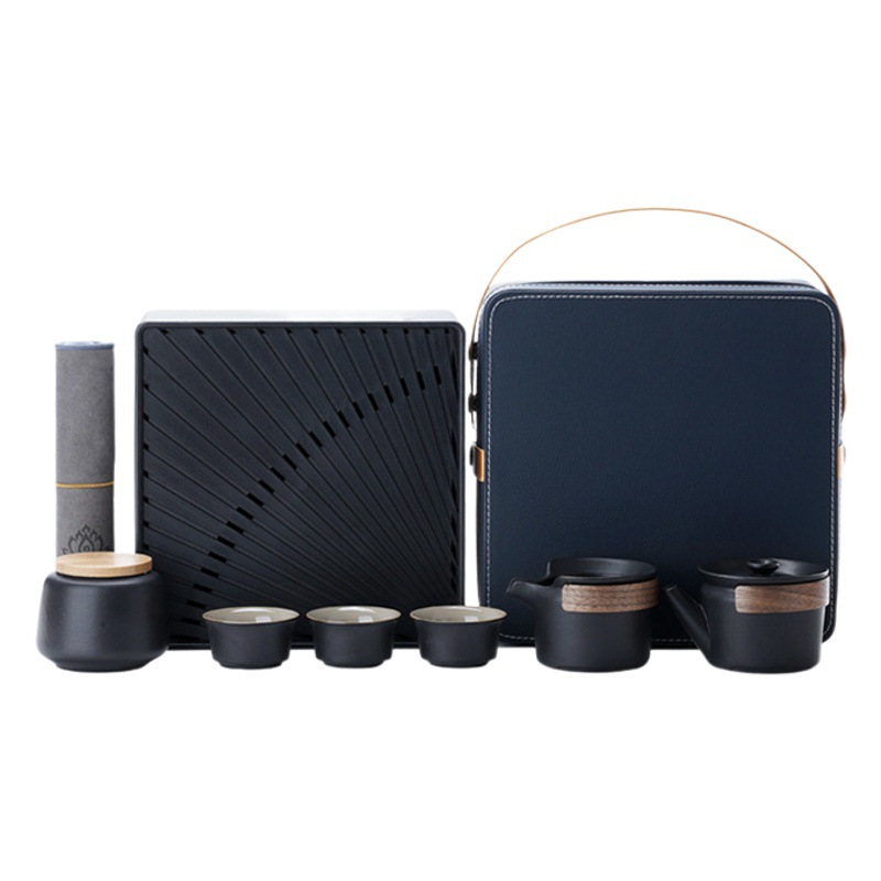 Travel tea set Small set household simple teapot Japanese kung fu portable bag tea cup outdoor tea set gift