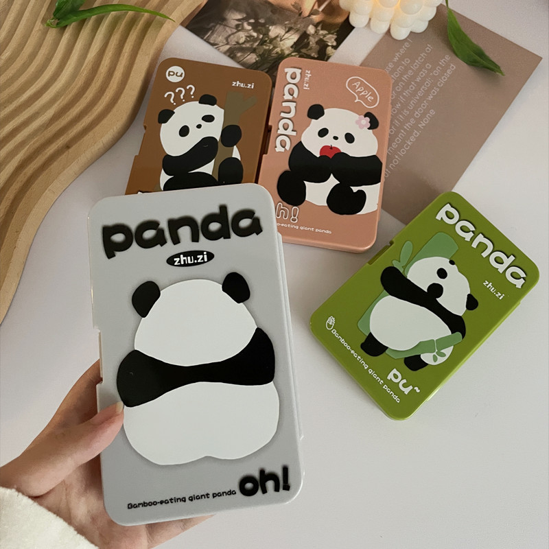 Cute Panda with Mirror ~ Portable Contact Lens Box Companion Care Box Contact Lens Box as957 Six Packs