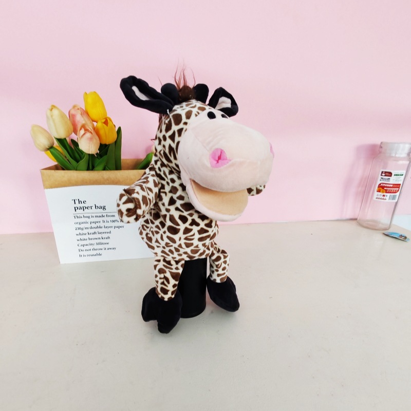 Marioneta de mano con boca móvil, muñeco de peluche para niños, guante de animal de peluche, muñeco de educación temprana para jardín de infantes