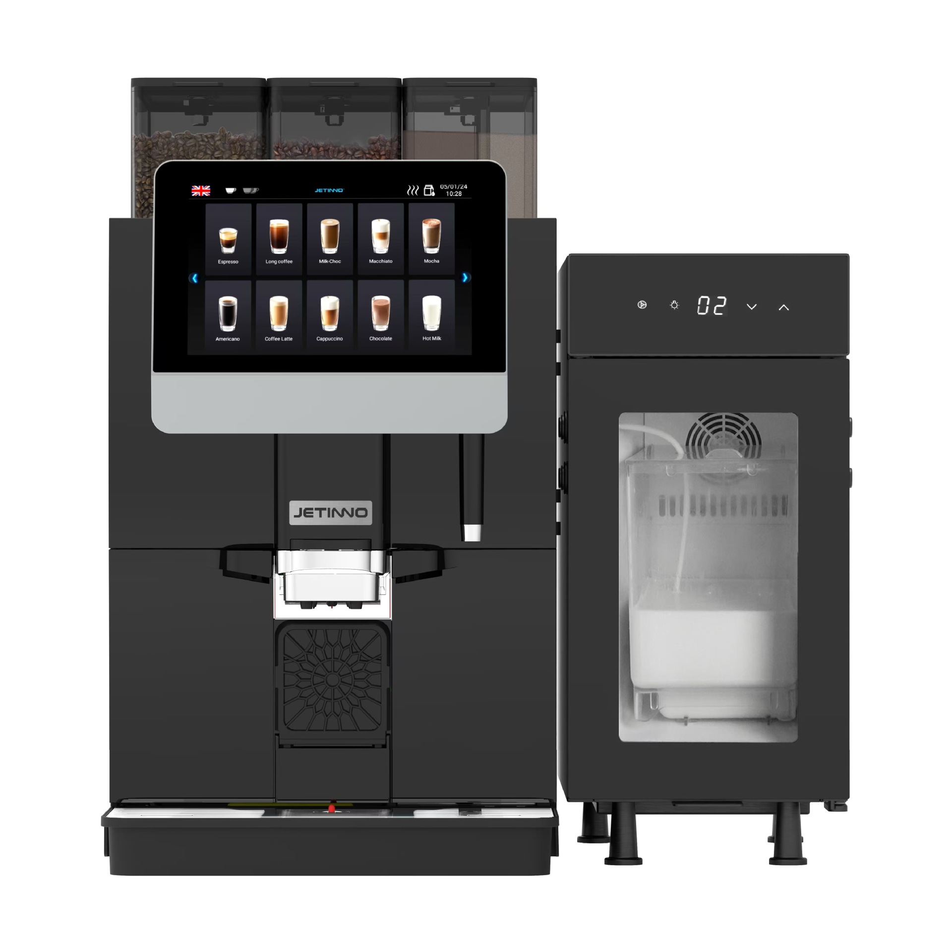 Máquina de café automática técnica de molienda comercial NoJL33 italiano un botón enjuague pantalla de color máquina de café táctil inteligente