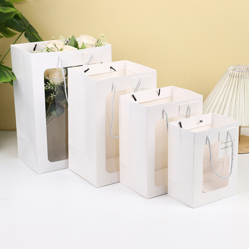 开窗手提袋 积木玩偶包装礼品袋 透明小礼袋 520情人节鲜花袋批发