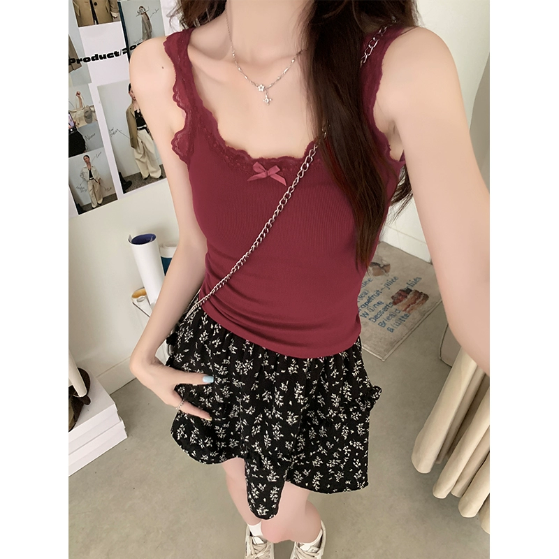 Pure Desire, кружевной сексуальный камзол, женская летняя верхняя одежда, закрывающая боковые груди, тонкий короткий красный топ для горячих девушек