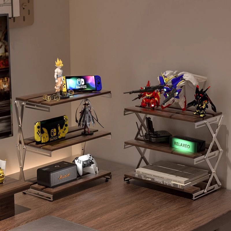 Estante de almacenamiento plegable de escritorio de camping al aire libre sin instalación estante de almacenamiento multicapa almacenamiento portátil