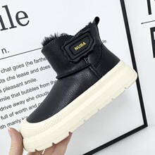 25年新款儿童雪地靴男女款橡胶底皮毛一体防水面防滑一脚蹬棉童鞋