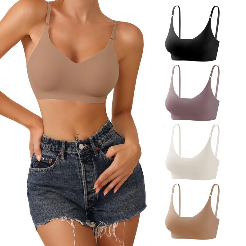Adjustable Shoulder Straps Seamless Bra for Everyday Wear, Sports, Yoga, Dance, Matching with Shirts, Jeans, Dresses Adjustable Shoulder Straps Seamless Bra for Everyday Wear, Sports, Yoga, Dance, Matching with Shirts, Jeans, Dresses