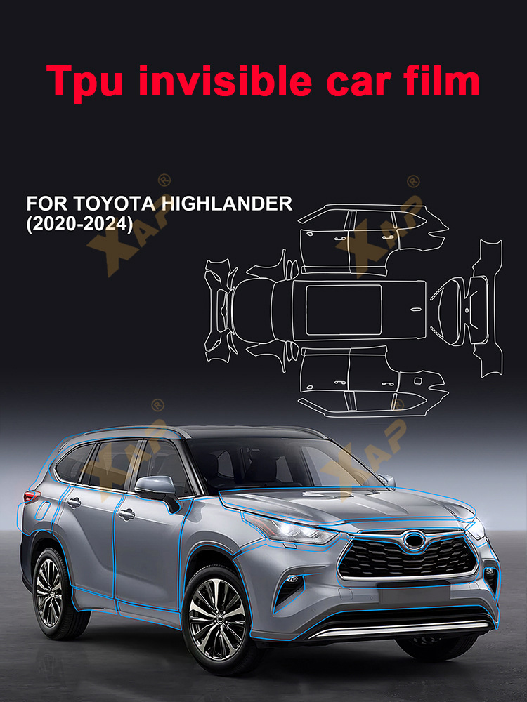 Cross-border exclusive for Toyota Highlander 20-22 TPU invisible paint protective film to prevent scratches and brighten