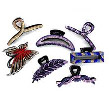 批发盘发抓夹女士鲨鱼夹网红气质防滑头饰发夹后脑勺水钻发抓饰品