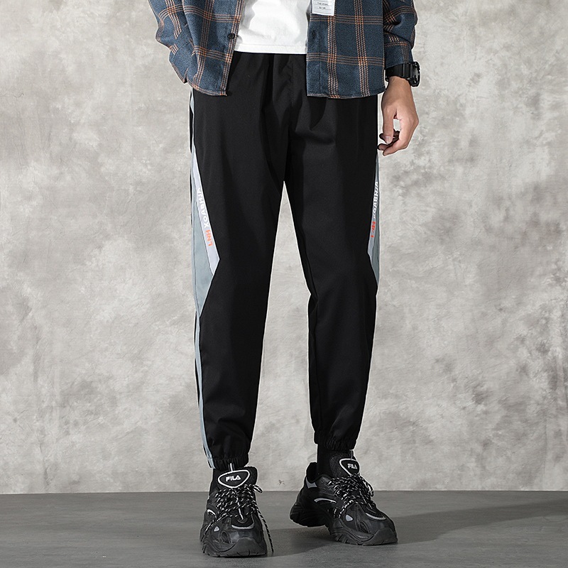 运动裤男士春秋季2021新款潮牌帅气百搭束脚休闲裤宽松男装长裤子|ms