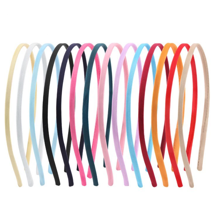 Трансграничный temu Hiyin 5mm тонкий цвет обруч для волос, заверните ткань, железный обруч для головы diy ручной работы, материал для выдачи оптом