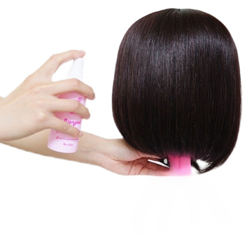 Parrucca con cappuccio completo da donna, capelli corti e lisci, simulazione di capelli ondulati, bellezza naturale, giovane, di mezza età e anziana, madre, viso tondo_voghion.com