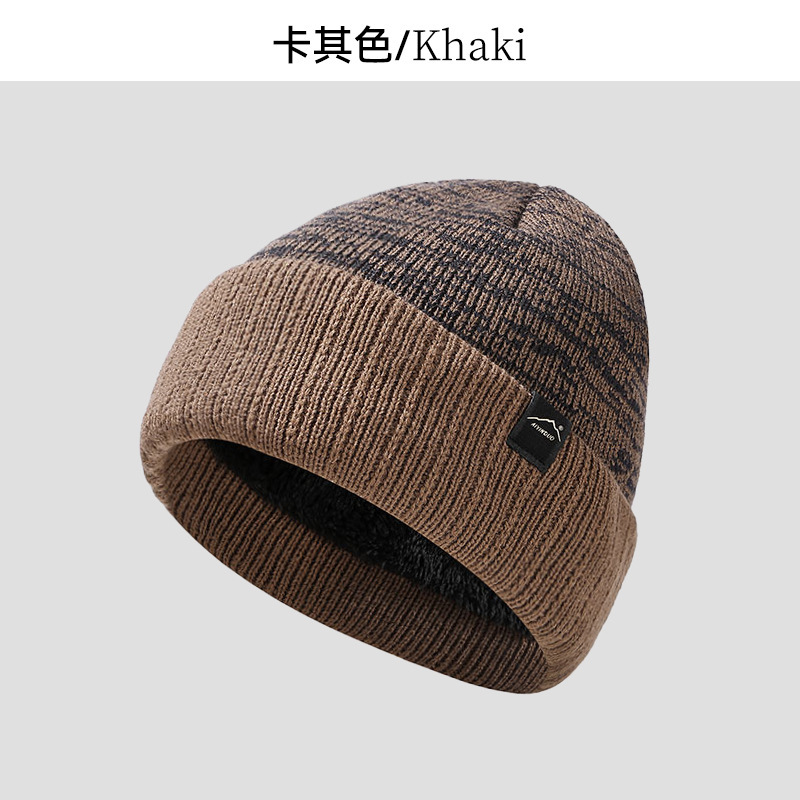 针织帽男士厚加绒护耳保暖毛线帽大头适合休闲套头帽跨境冬天帽子|undefined