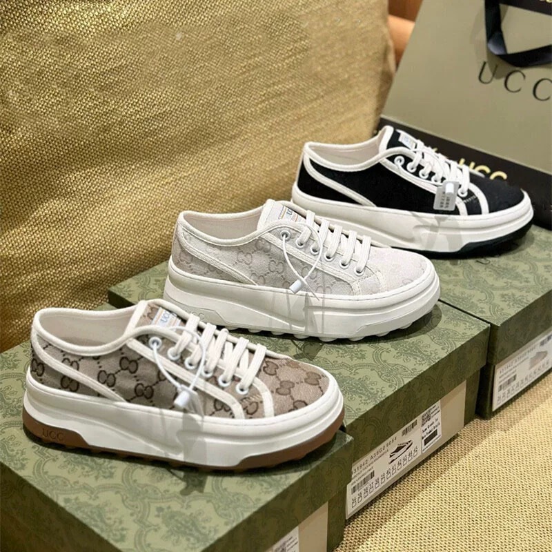 2025 Spring and Autumn New g Home 1977 Thick-Soled Canvas Shoes Presbyopic Casual Letter Thick-Soled Heightening Couple Sneakers for Women