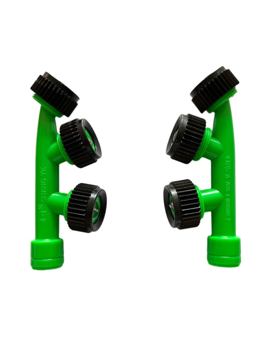 农用绿色塑钢三扇形喷头  雾化大  工程塑料双孔 三孔扇形喷头