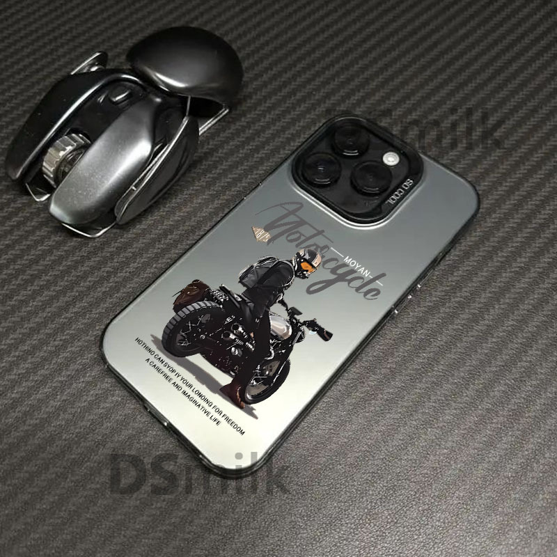 Cross-border motorcycle rider iPhone16Pro mobile phone case 15 laser case 14 Apple 12 anti-fall 11XsMax hard