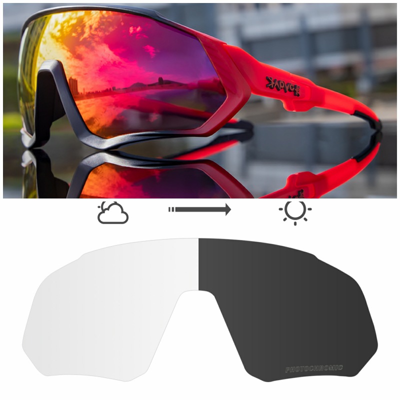 Gafas Fotocromáticas de Ciclismo Set de 2 Lentes TR90 Fotocromático, Protección UV para Ciclismo