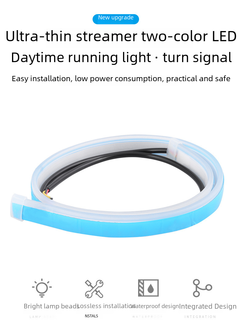 Car daily light with light guide strip LED tearful eye light streamer horse racing decorative soft strip light with cross-border explosions spot