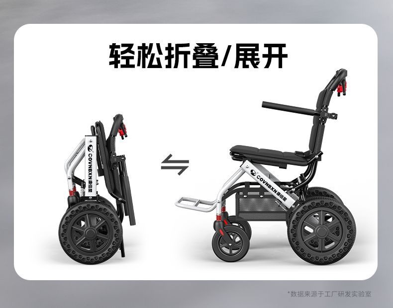 Lightweight Foldable Wheelchair Manual with Shopping Basket