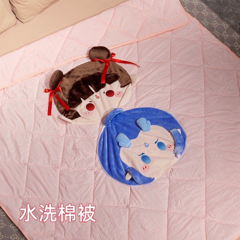 【워시드 퀼트】양면 베개 이불