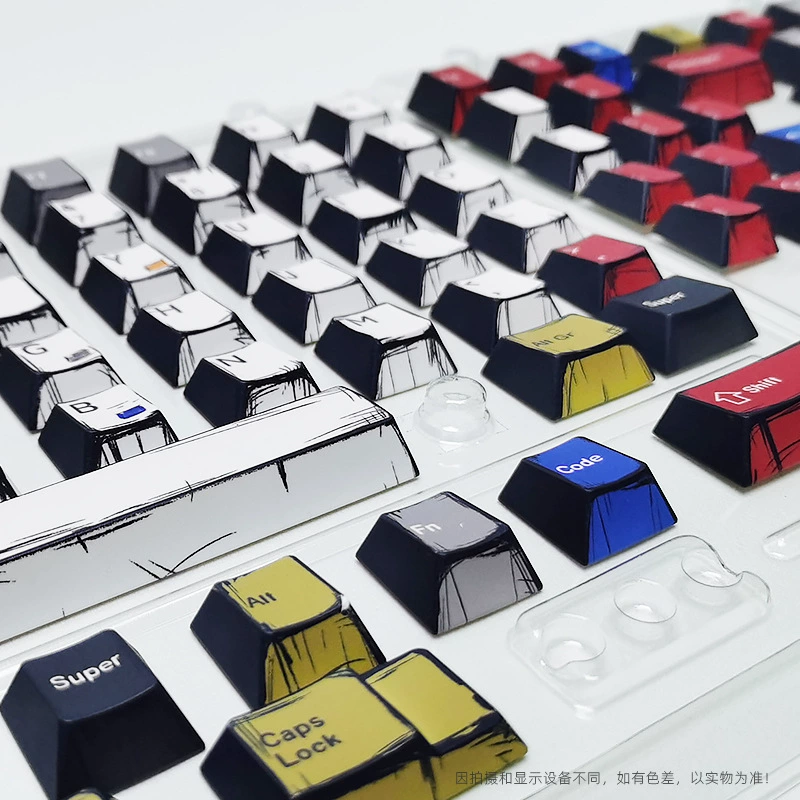 Оптовый набор Spot Cross-border Amazon Comic Reform Mixed Light Keycap PBT Small Full Set 143 Key Original Full Five-Side Sublimation