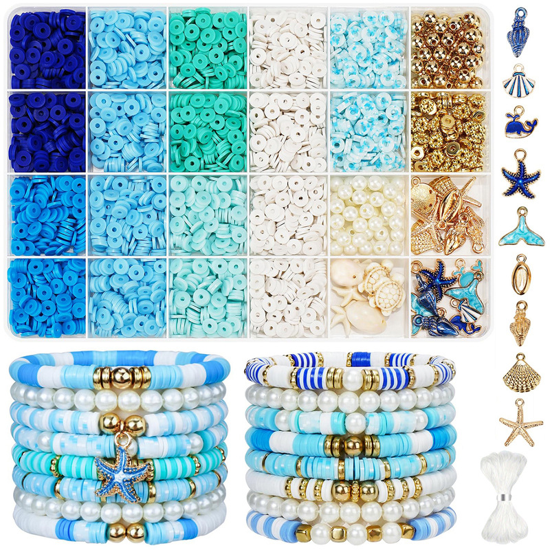 Cross-border bestseller 1920pcs ocean series clay beads soft clay pieces beaded bracelet jewelry DIY making kit