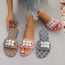 �W����aһ�֛���ЬŮʿ��ʯˮ����Q�r���⴩ƽ�כ���ЬSlippers