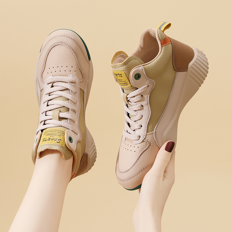 Women's High-top Sports Shoes 2026 Spring And Autumn New Style Flat Soft-soled Fashion Casual Mesh Shoes Lightweight Travel Shoes_vogvips.com