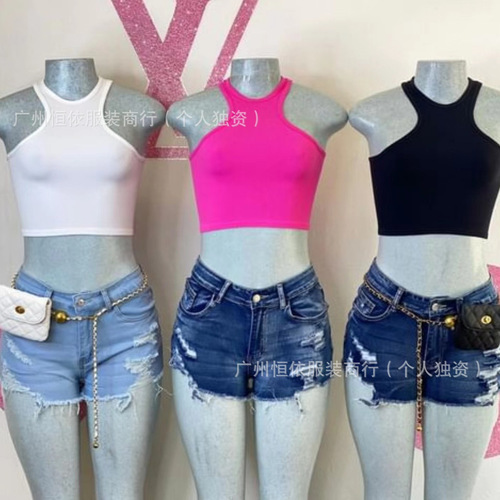Denim Womens Shorts, Hot Girl Jeans, American Retro High Elasticity