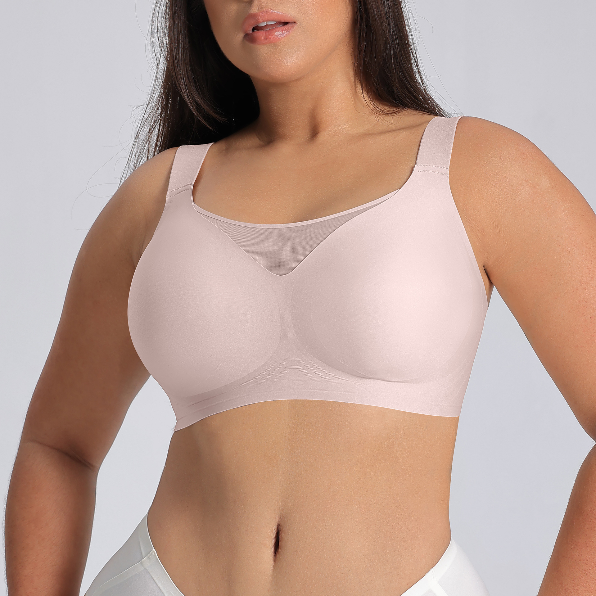 Comfort Bra For Women Plus Size Breathable Mesh Minimiser Bra_voghion.com