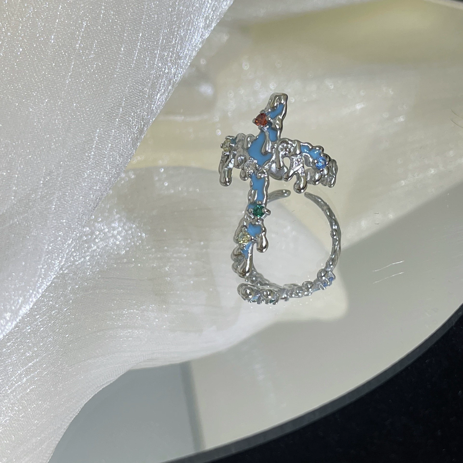Accessory, nail decoration, small design ring, elastic strap, high-quality style, simple and elegant design