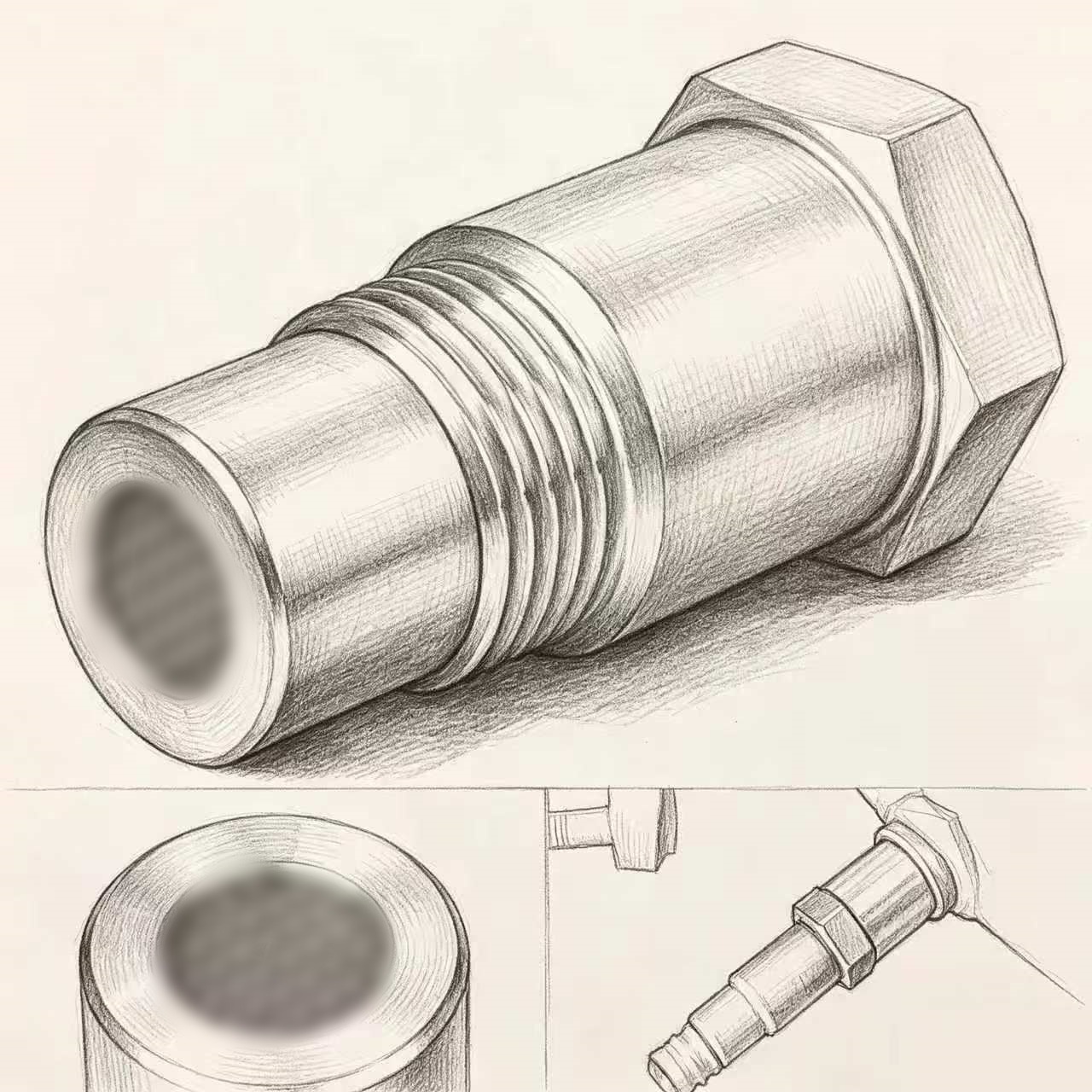 Cross-border 304 stainless steel car oxygen sensor, universal anti-wear and corrosion-resistant car accessory, small three-way catalytic converter