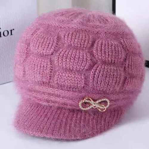 Wool and velvet warm and versatile middle-aged and elderly foreign trade 2024 new mother and grandmother hat winter hat for elderly women