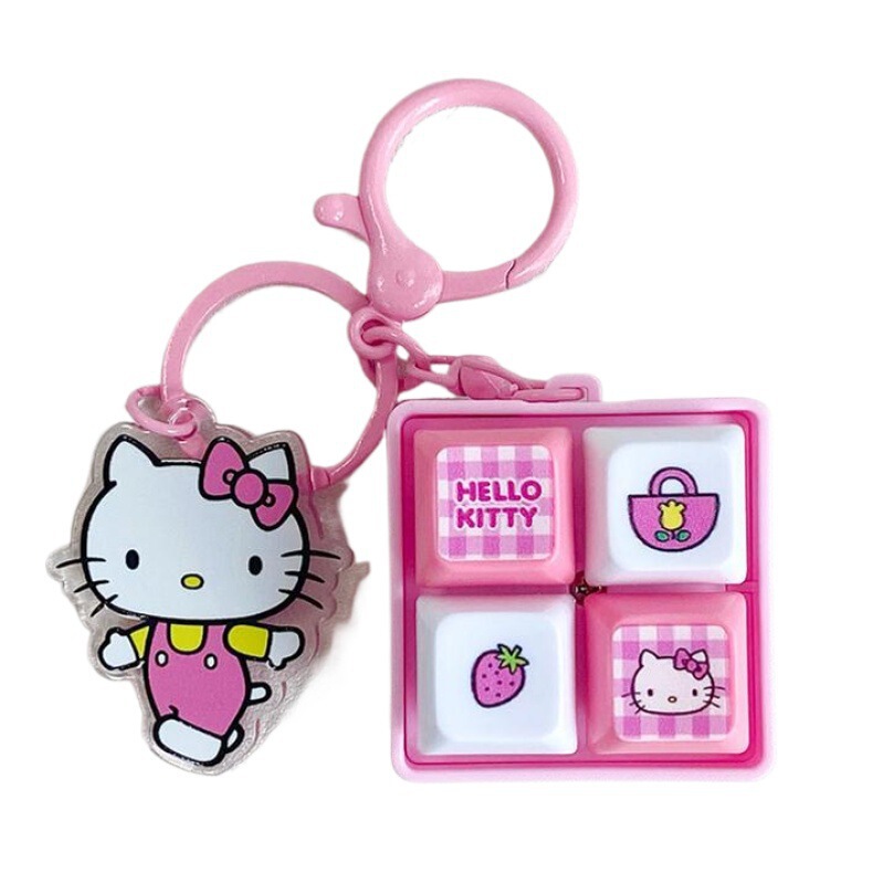 凯蒂猫hellokitty四宫格声光按键钥匙扣趣味解压发泄小玩具包挂件|undefined