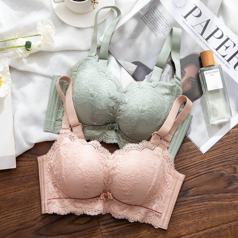 2026 Non-Magnetic Women's Bra, Super Push-Up for Flat Chest, Small Bra Without Underwire, Thickened 6cm, Adjustable Bra for Side Breast Adjustment