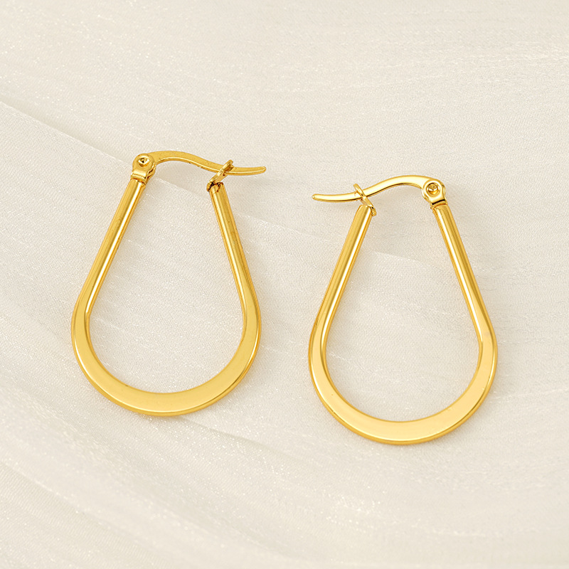 Pendientes de acero inoxidable en forma de U transfronterizos europeos y americanos, botones de oreja de todo fósforo, pendientes geométricas de temperamento de todo fósforo, mujeres